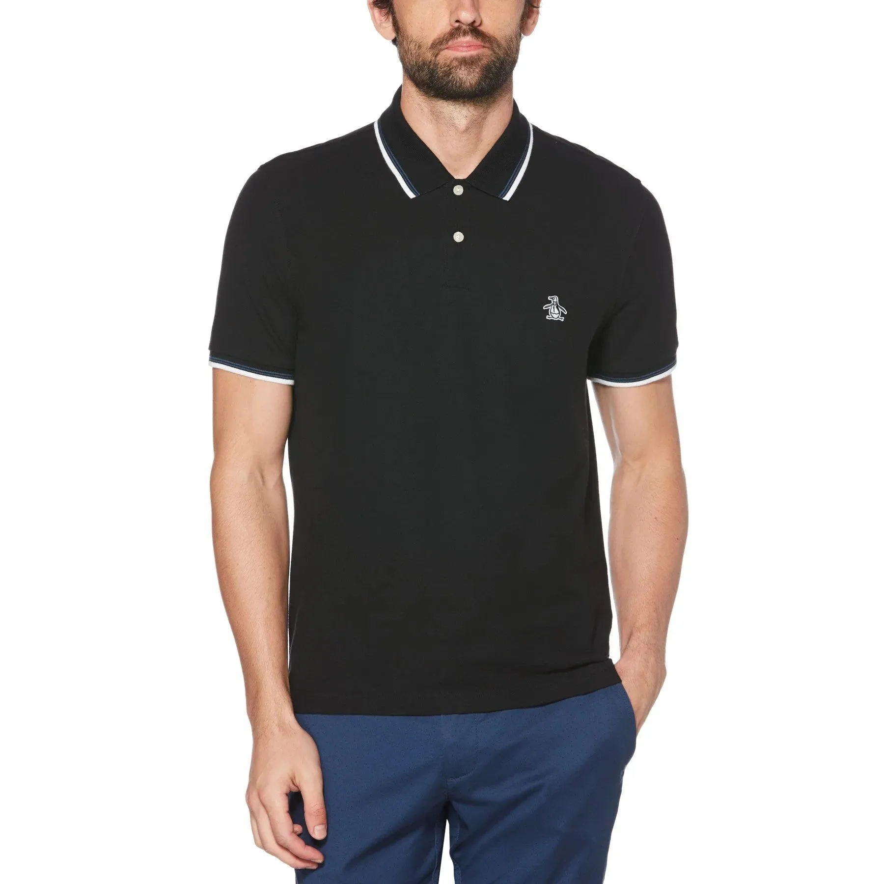 Original Penguin Mens Sticker Pete Tipped Polo Shirt