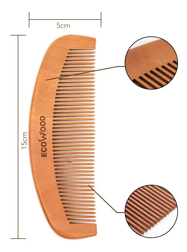 Peine de Madera de Pera de dientes anchos