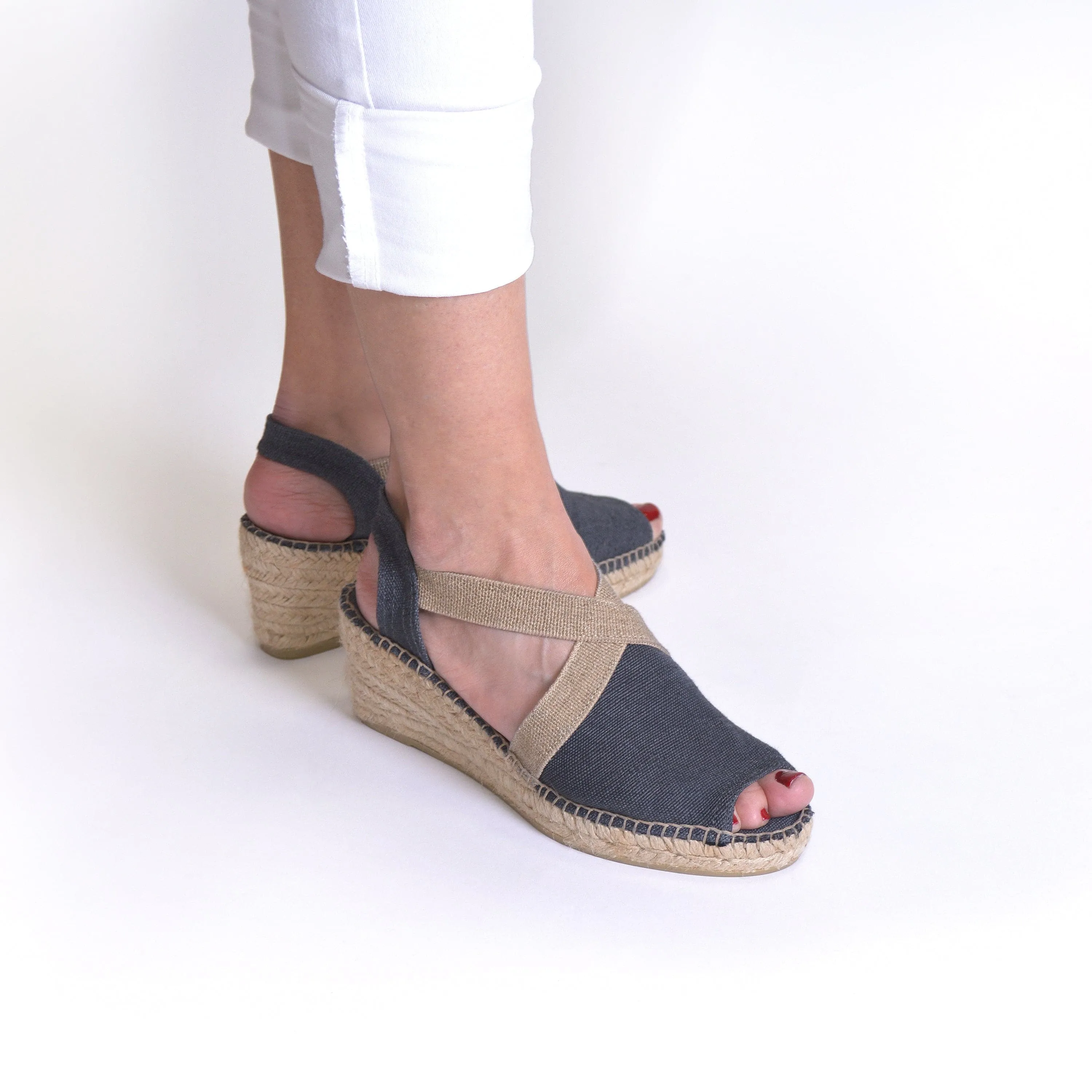 Plain Canvas Wedge Espadrille for Women - Breda-V