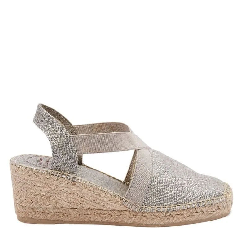 Plain Cotton Blend Wedge Espadrille for Women - Tabarca