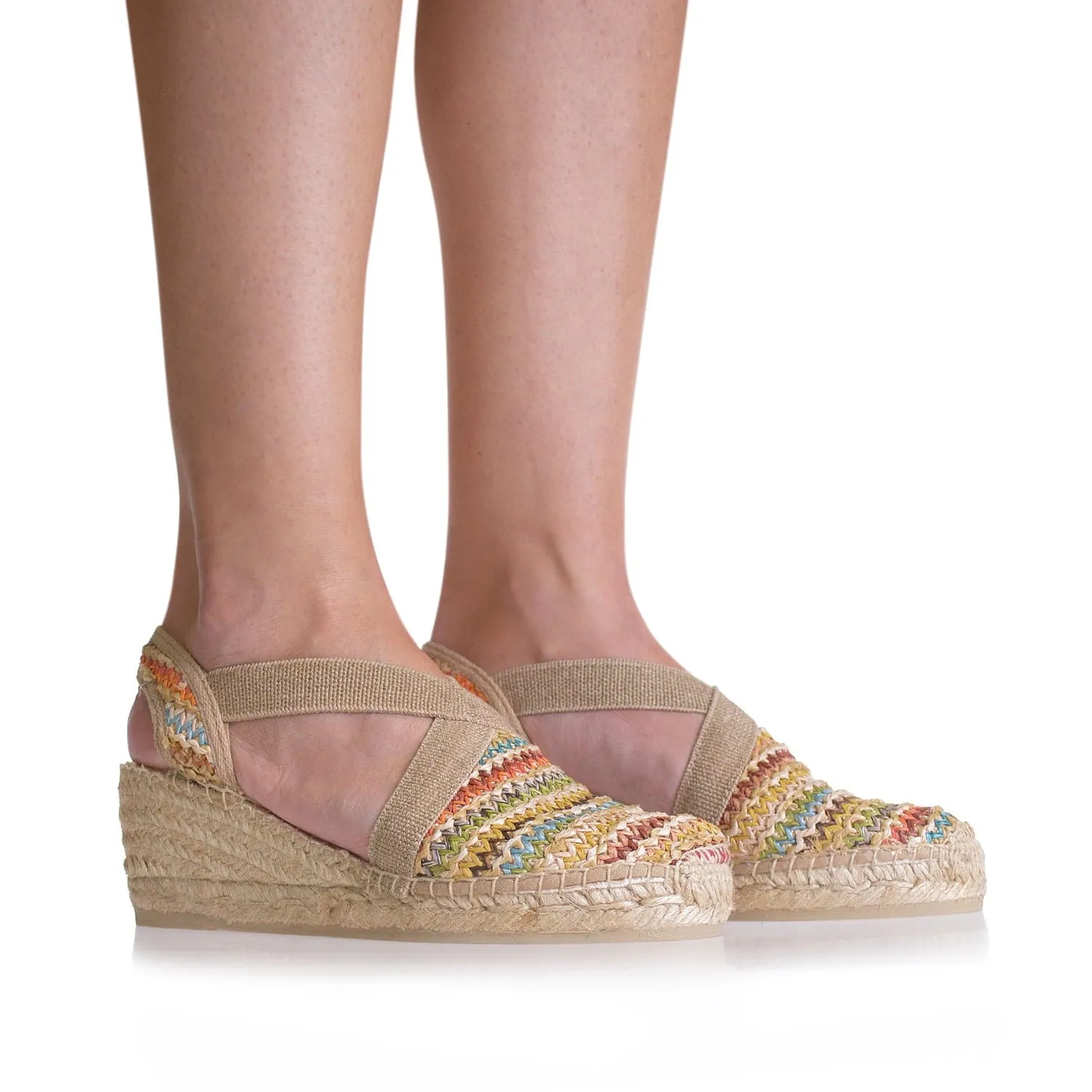 plain Cotton Blend Wedge Espadrille for Women - Terra-MA