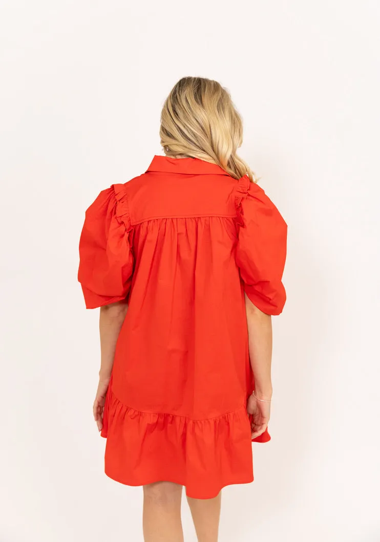 Puff Sleeve Ruffle Dress