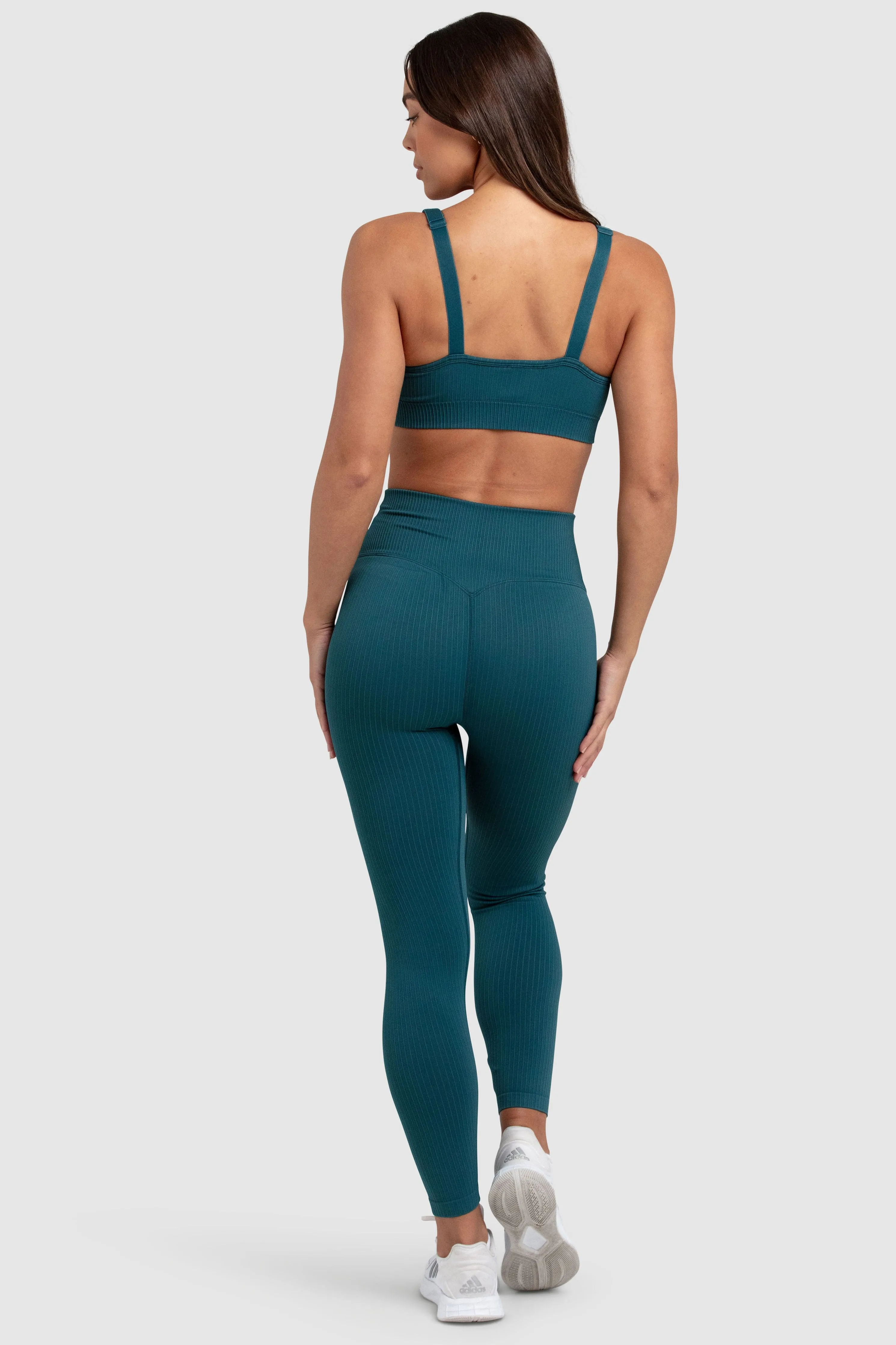 Ribbed Seamless Crop - Forest Green