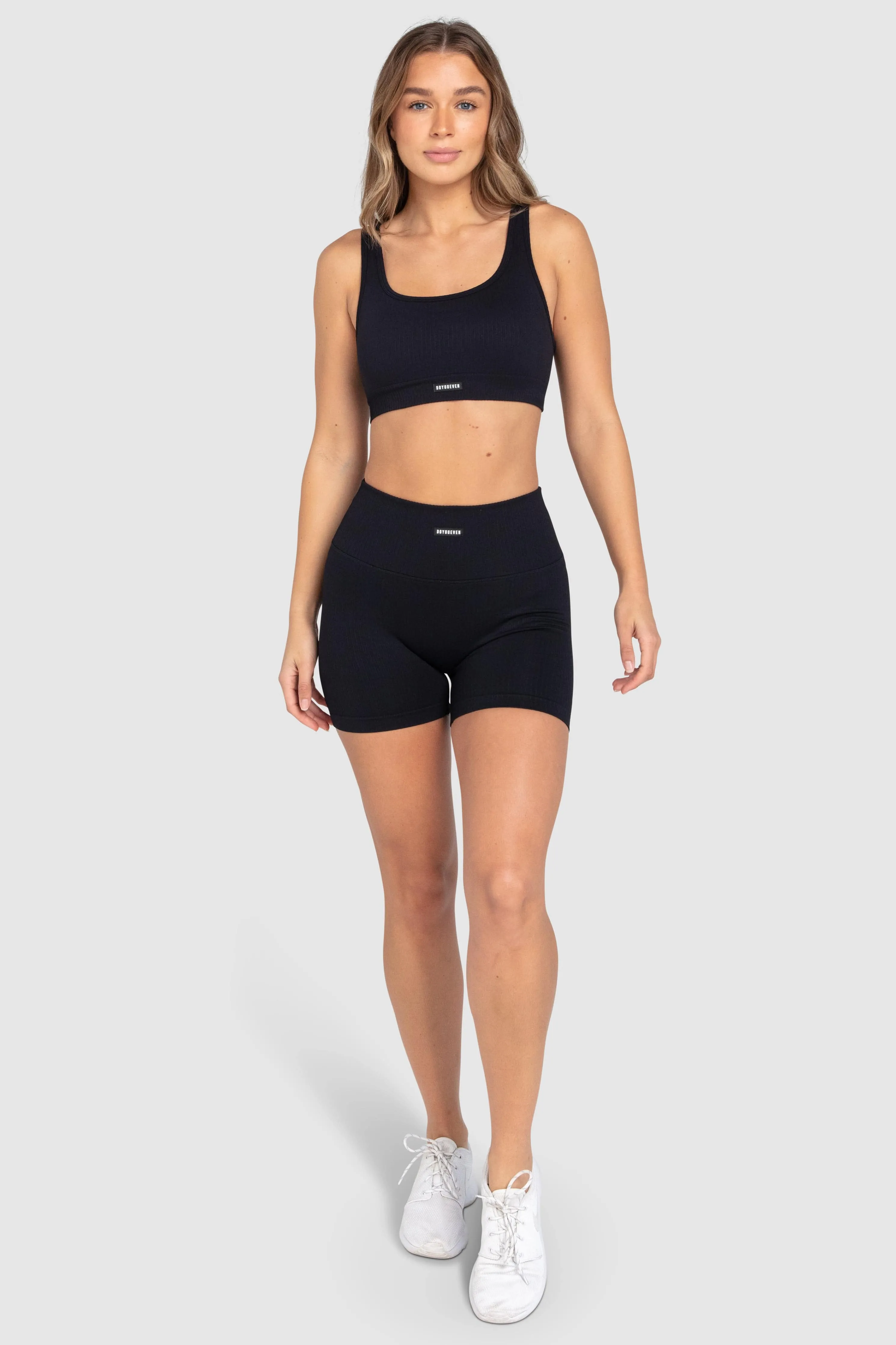 Ribbed Seamless Shorts - Midnight Black