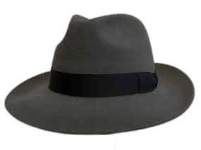 Tonak Velour finish Large brim Mid Grey fedora hat