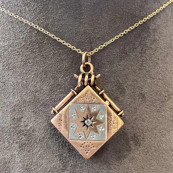 Vintage Diamond Two-Toned Star Locket