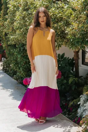 Vivienne Color Block Maxi Dress - Final Sale