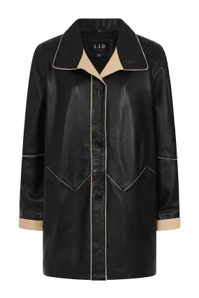 Women's Beautiful ¾ Length Leather Coat - 'JOSIE'